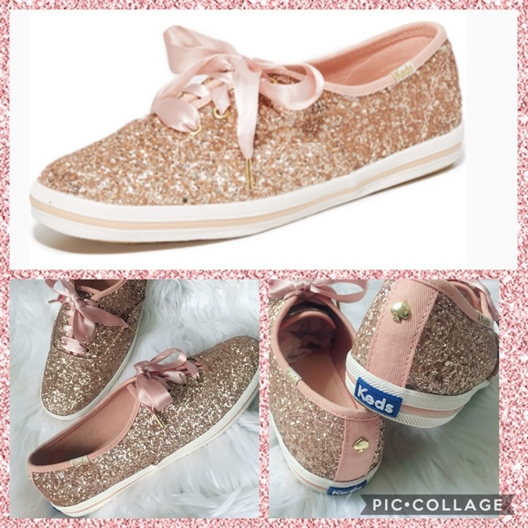 kate spade Shoes - {Ked’s by Kate Spade} Rosegold Glitter and Ribbon